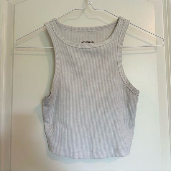 wild fable Tops - Wild Fable white Ribbed Crop Top high neck